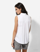 bluza - Laneni izgled - bela