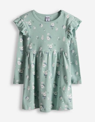 Kleid in A-Linie - Gerippt - hellgr&uuml;n