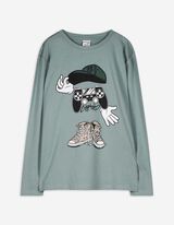 Hosszú ujjú felső - Elülső nyomtatás - vilagoskek