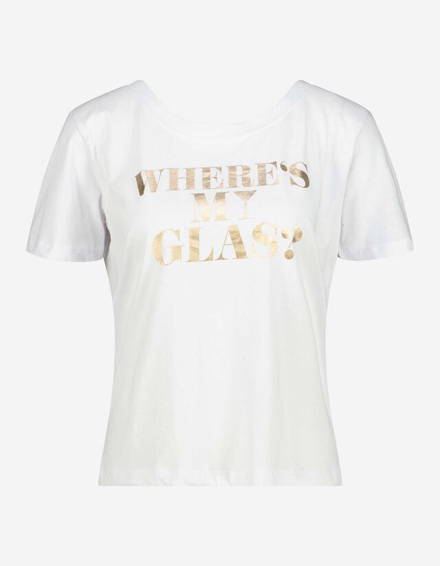 Tricou - Imprimeu mesaj - Alb