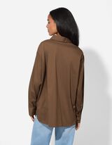 Blúz - Szőtt szövet - barna