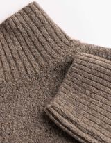 Strickpullover - Mockneck - Braun