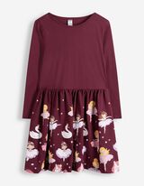 Kleid - Print - Dunkelrot