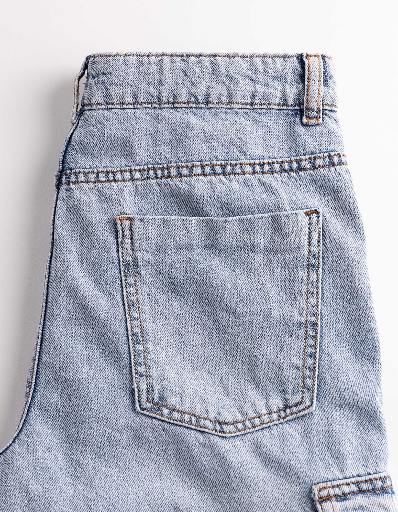 Short cargo - denim bleu clair - Bleu