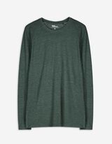 Langarmshirt - Meliert - dunkelgrün