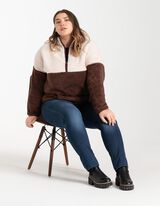 Dukserica sa kapuljačom - Pli&scaron;ano krzno - tamno-braon