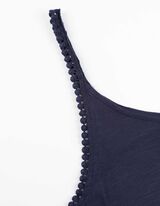 Top sans manches - Broderie anglaise - Bleu foncé