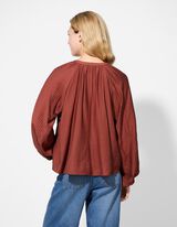 Blusa - Scollo a V - rosso