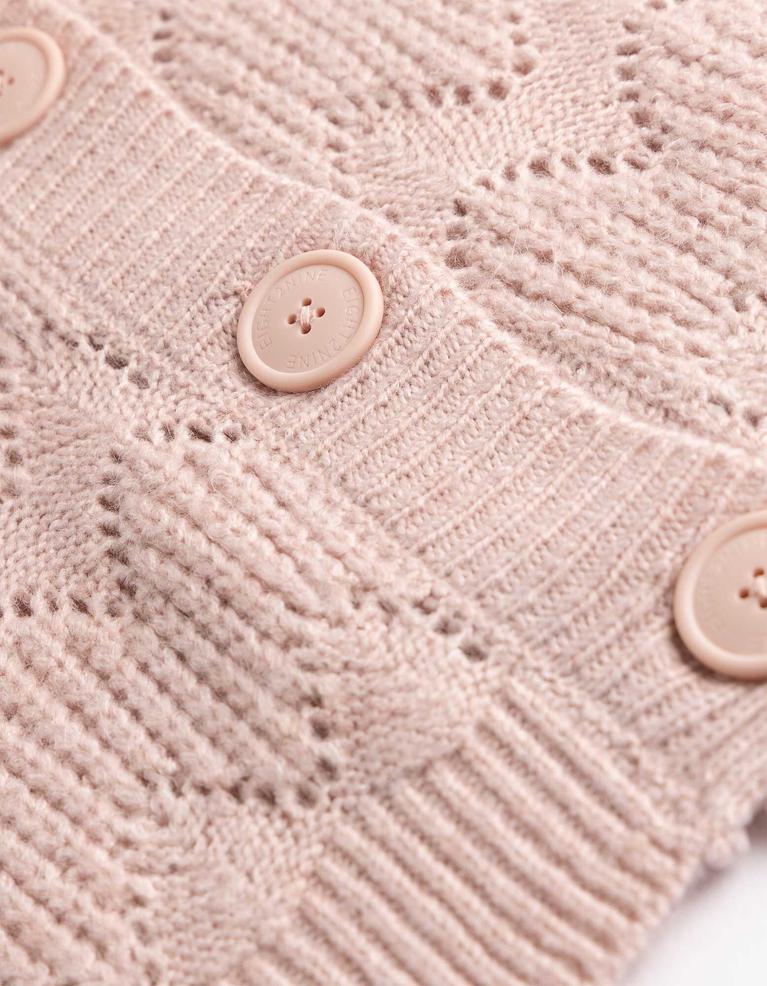Cardigan - Lochmuster - Rosa