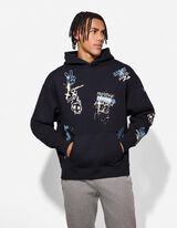 Sweatshirt - Allover-Print - dunkelgrau