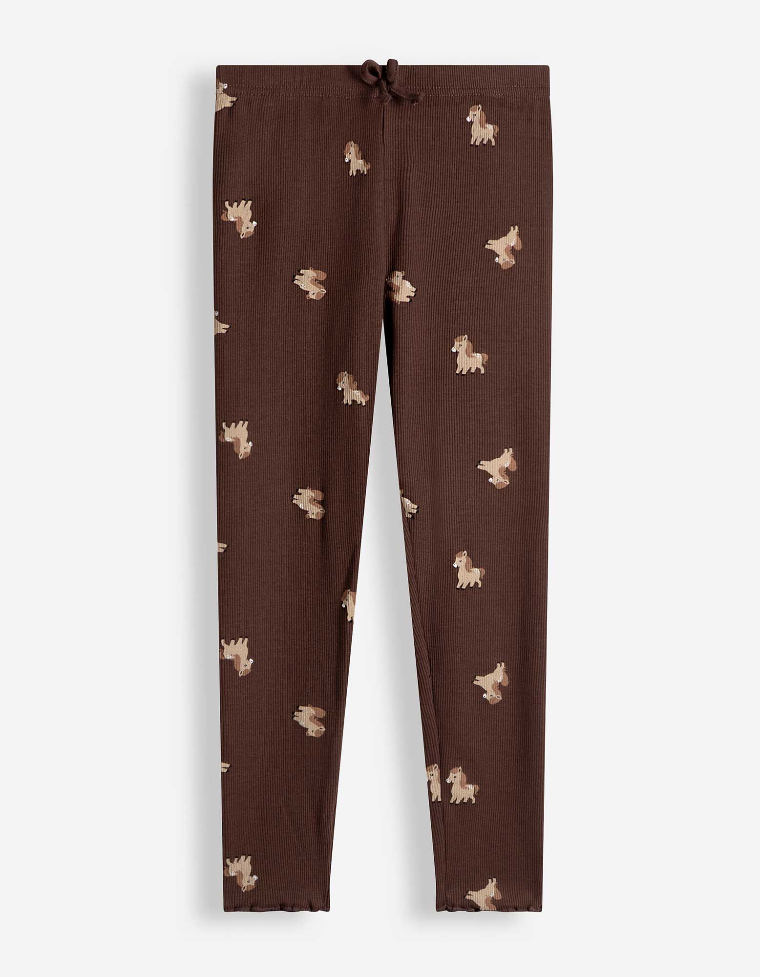 Leggings - Gerippt - Braun