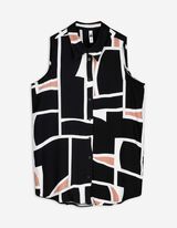 Blusentop - Allover-Print - schwarz