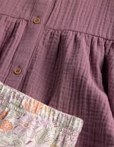 Set van jurk en leggings - Mousseline - donkerlila