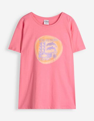 T-shirt - Glitterprint - pink