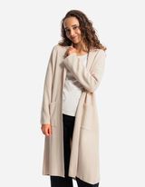 Pikk kardigan - peale&otilde;mmeldud taskud - valge