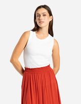 Top - Rippenstruktur - wei&szlig;