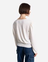 Maglia a manica lunga - Aspetto grinzoso - bianco