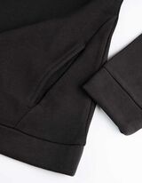 Pulover s kapuco - Kapuca z zatezno vrvico - crna