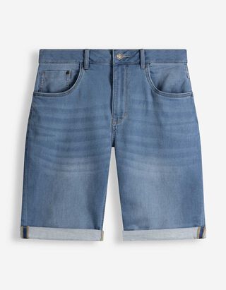 Denim short - Vaste pijpomslag - blauw