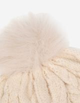 Set aus Mütze und Handschuhe - Zopfstrick - beige