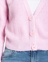 Kardiganas - Grubus mezginys - sviesiai rozinis