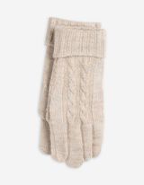 Handschuhe - Zopfstrick - beige