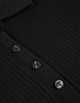 Hosszú ujjú felső - Bordázott - fekete