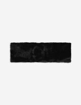 Stirnband - Kunstfell - schwarz