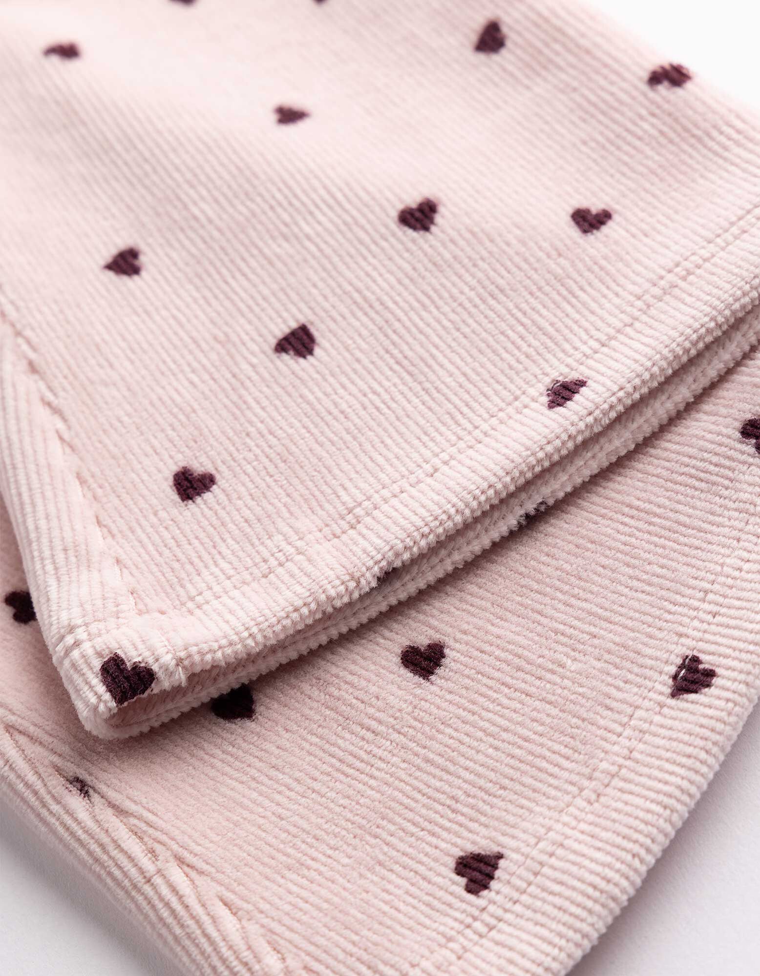 Velours c&ocirc;tel&eacute; - ros&eacute; tendre 
