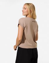 T-Shirt - Stickerei - Beige