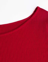 Gebreide jurk - Aansluitend - donkerrood