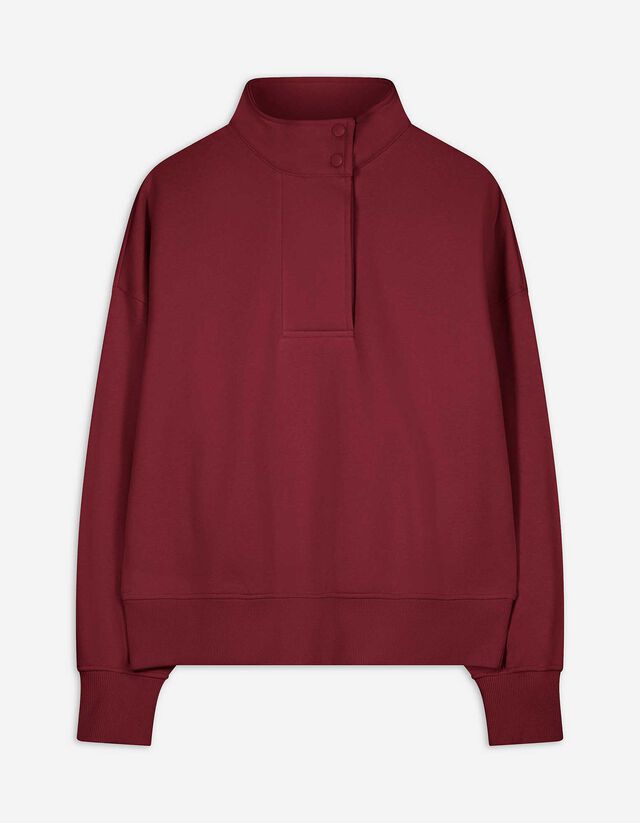 Pull-over - Bouton poussoir - Rouge foncé