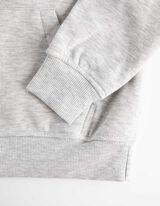 Pulover s kapuco - Potisk s sporočilom - siva