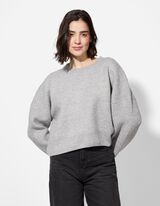 Pul&oacute;ver - T&uacute;lm&eacute;retezett fazon - vilagos szurke