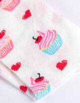 Socken - Allover-Muster - weiß