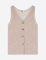 Top in maglia - Abbottonatura - beige