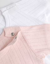 Body s krátkym rukávom - balenie po 2 kusoch - ruzova