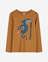 T-shirt à manches longues - Imprimé - Brun