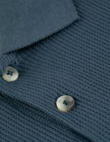 Polo - Structure gaufrée - Bleu foncé