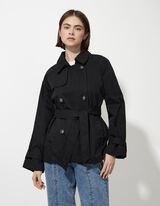 Trenč-mantil - crno