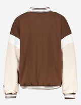 Veste molletonn&eacute;e - Coupe oversize - Marron fonc&eacute;