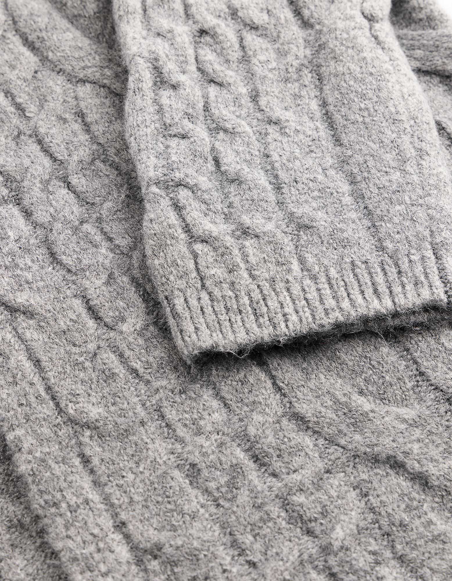 Longcardigan - Zopfstrick - Grau