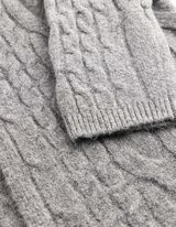 Longcardigan - Zopfstrick - Grau