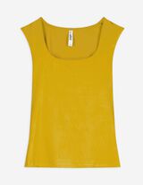 Top - Scollo squadrato - giallo