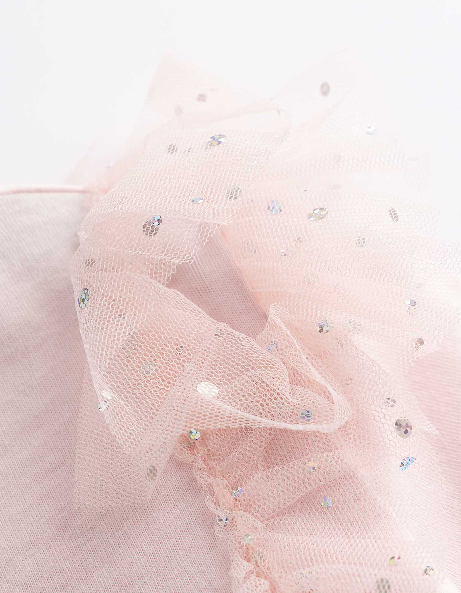 T-shirt - Ornement paillet&eacute; - ros&eacute; tendre 