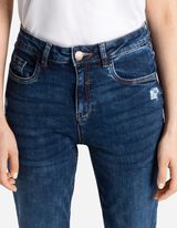 Farmerice - Visoki struk - tamno-plava