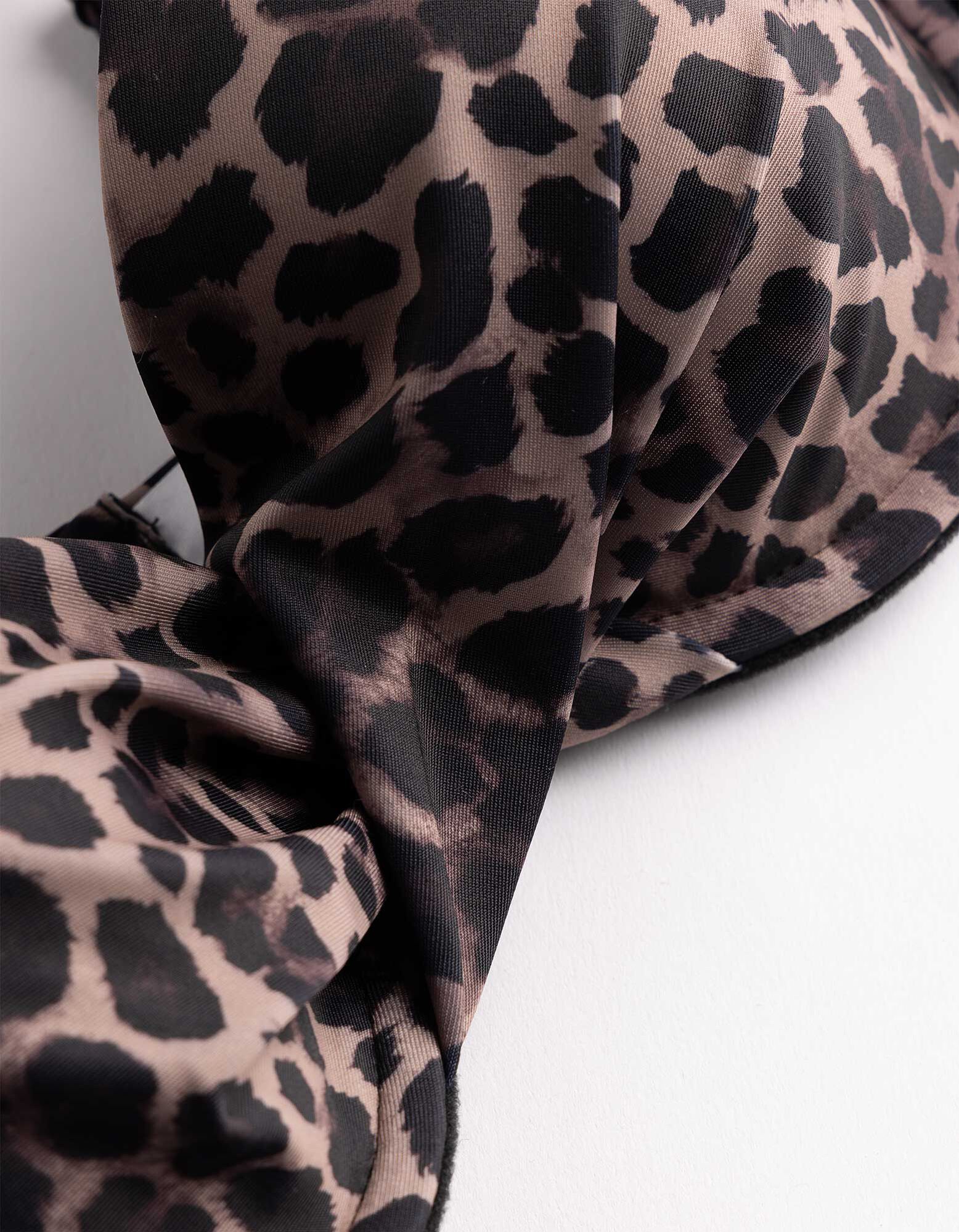 Bikinitop - Leopardenmuster - Braun
