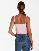 Ujjatlan felső - Csipker&aacute;t&eacute;ttel - rozsaszin