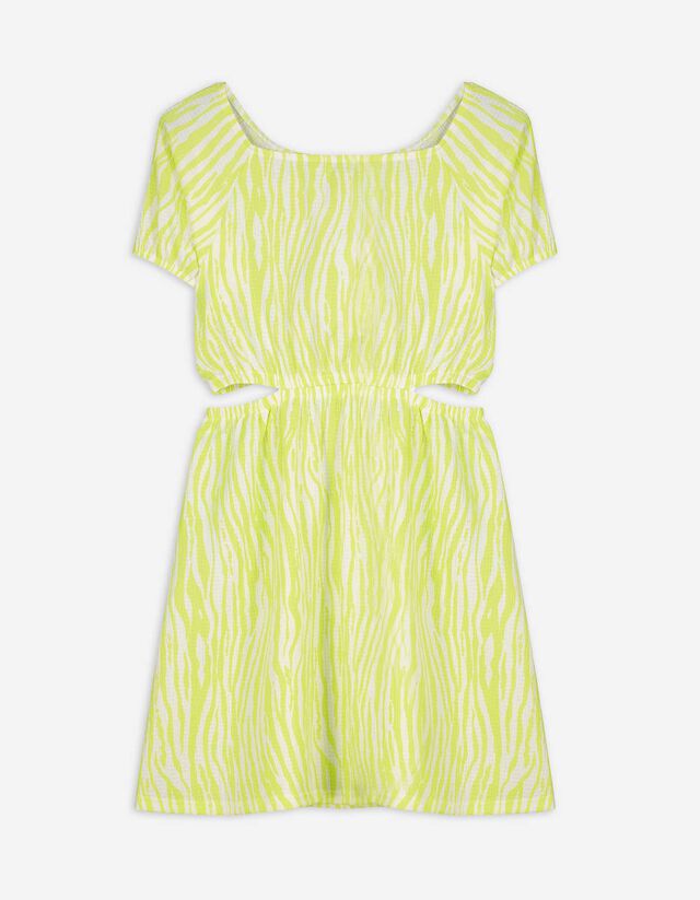 Kleid - Allover-Muster - weiß