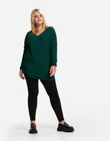 Strickpullover - V-Ausschnitt - dunkelgrün
